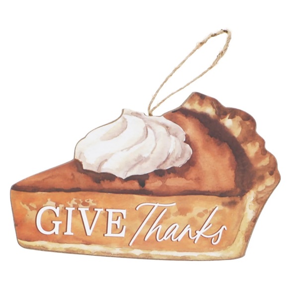 New Thanksgiving Wooden Hanging Pies Wall Decorations, 2-ct. 6x3-in. - Picture 2 of 5